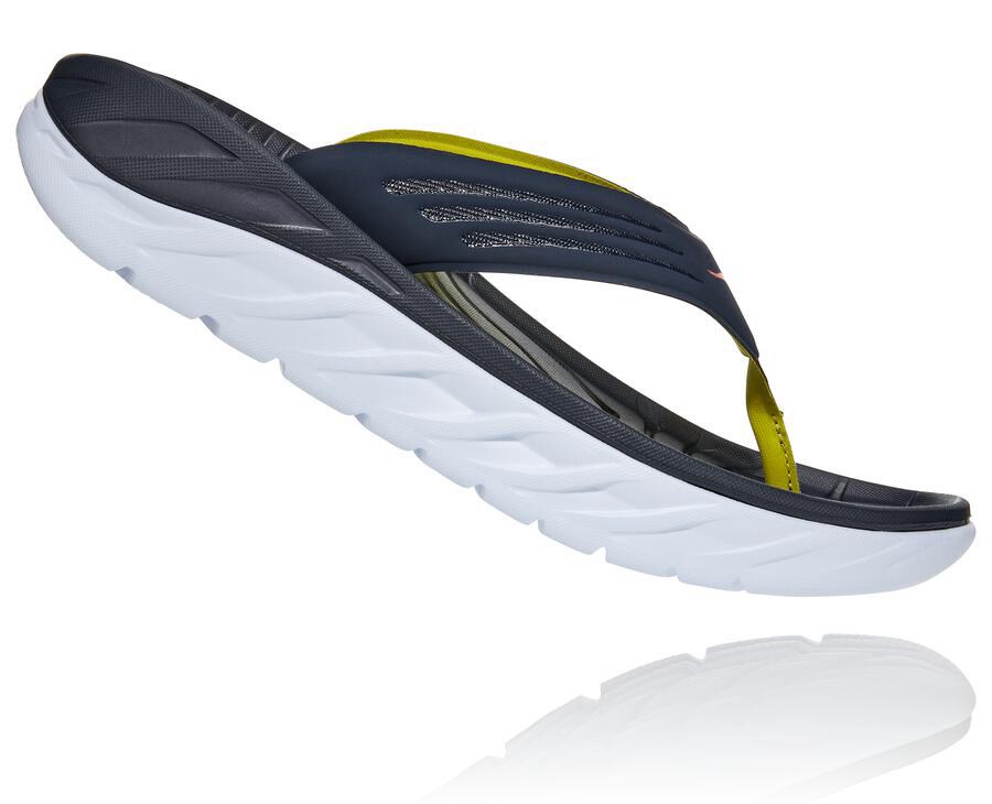 Hoka Australia One One ORA Recovery Flip - Mens Sandals Navy/White - EZFNC-0456